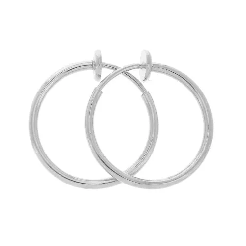 20mm Mini hoop clips - For non-pierced ears - Silver Tone x2