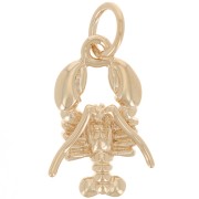 14x8mm Lobster charm with closed ring - 3 microns Gold-plated x1|raw }}