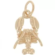 14x8mm Lobster charm with closed ring - 3 microns Gold-plated x1