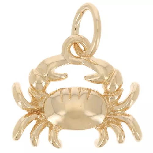 10x12mm Crab charm with closed ring - 3-micron gold-plated x1