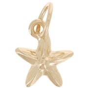9x8mm Starfish charm with closed ring - 3 microns Gold plated x1|raw }}