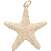 28x26mm Starfish pendant with closed ring - 3 microns Gold plated Mat x1