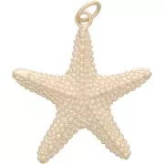 28x26mm Starfish pendant with closed ring - 3 microns Gold plated Mat x1