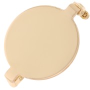 Brooch base with tray for 20mm flat-back cabochon - Gold Tone x1