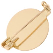Brooch base with tray for 20mm flat-back cabochon - Gold Tone x1