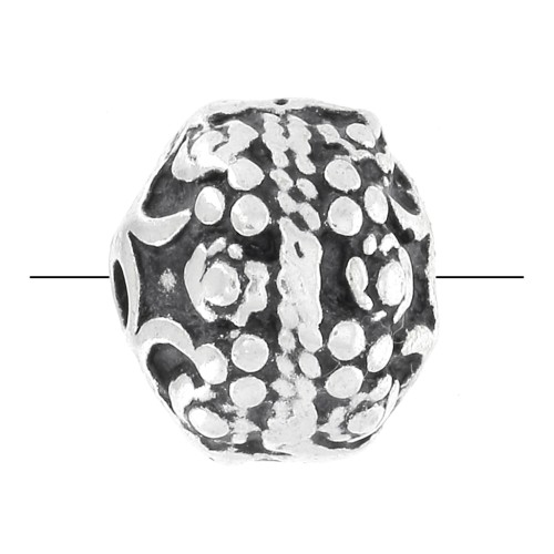 Metal round Old silver tone 10mm x1