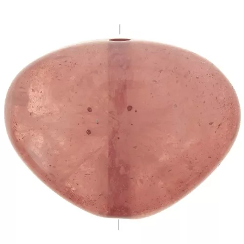 20x27mm Flat irregular bead in resin - Marbled vintage pink x1