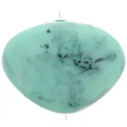 Turquoise - Perle plate irrégulière en résine opaque 20x27 mm - Marbré turquoise x1 Perle plate irrégulière en résine opaque 20x27 mm - Marbré turquoise x1