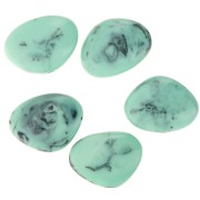 20x27mm Flat irregular bead in resin - Turquoise marble x1