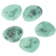 20x27mm Flat irregular bead in resin - Turquoise marble x1