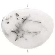 White Grey - Perle plate irrégulière en résine opaque 20x27 mm - Marbré Blanc gris x1 Perle plate irrégulière en résine opaque 20x27 mm - Marbré Blanc gris x1
