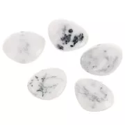 20x27mm Flat irregular bead in resin - Marbled Grey White x1