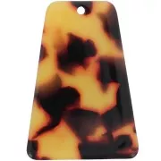 33.5x23 mm trapezoid-shaped acetate pendant - Tortoiseshell - Brown - Black x1