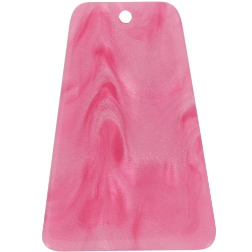 33.5x23 mm trapezoid-shaped acrylic pendant - Pearlescent pink x1
