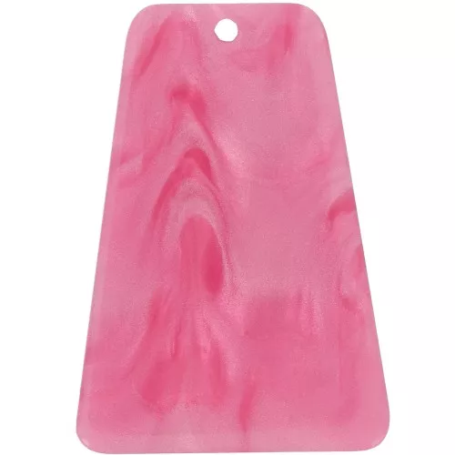 33.5x23 mm trapezoid-shaped acrylic pendant - Pearlescent pink x1