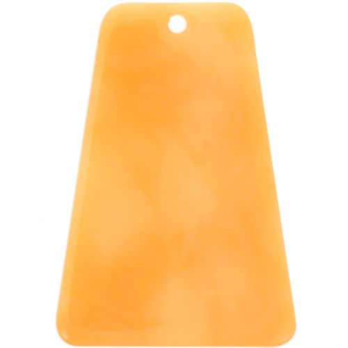 33.5x23 mm trapezoid-shaped acetate pendant - Orange marbled x1