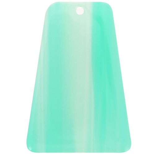 33.5x23 mm trapezoid pendant made of clear acetate - Turquoise Green Marble Pattern x1