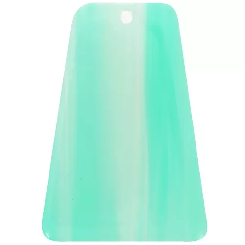 33.5x23 mm trapezoid pendant made of clear acetate - Turquoise Green Marble Pattern x1