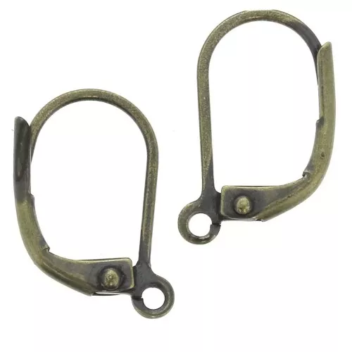 14mm Leverback earrings - Bronze Tone x4