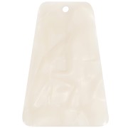33.5x23 mm trapezoid-shaped acetate pendant - Cream Marble x1