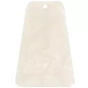 33.5x23mm Acrylic trapeze pendantm - Marbled Cream x1