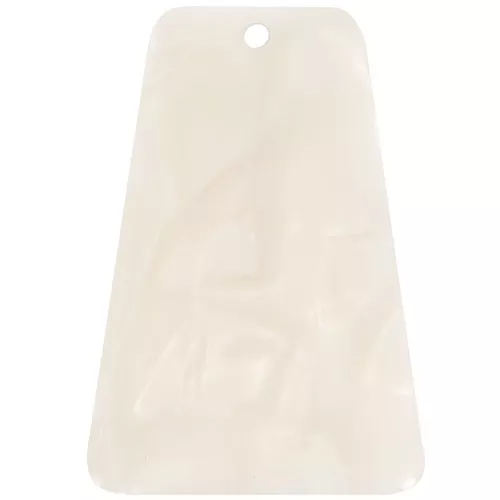 33.5x23 mm trapezoid-shaped acetate pendant - Cream Marble x1