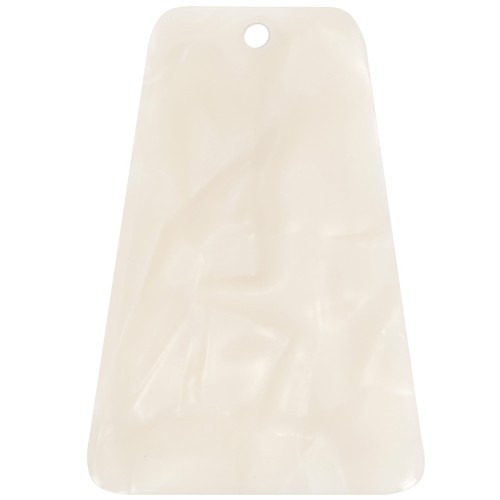 33.5x23mm Acrylic trapeze pendantm - Marbled Cream x1