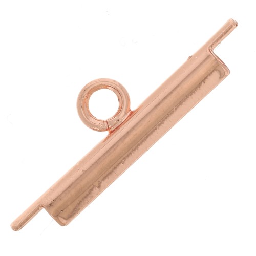 15mm Delica Miyuki pink gold bead weaving slide end tube x1