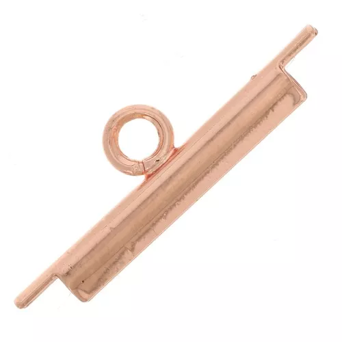 15mm Delica Miyuki pink gold bead weaving slide end tube x1