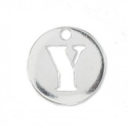 Y letter Sterling silver charm 8.5mm x1|raw }}