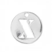 X letter Sterling silver charm 8.5mm x1