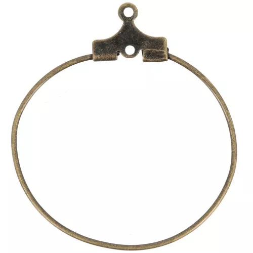 25mm Base for hoop earrings to decorate - Bronze Tone x2