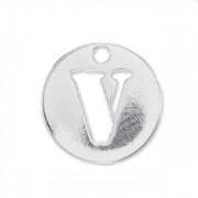 V letter Sterling silver charm 8.5mm x1
