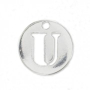 U letter Sterling silver charm 8.5mm x1