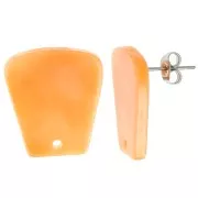 21x18mm Acetate Trapeze EarStuds - Marbled Orange x2