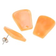 21x18mm Acetate Trapeze EarStuds - Marbled Orange x2