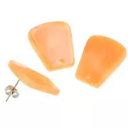 21x18mm Acetate Trapeze EarStuds - Marbled Orange x2