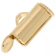 8mm Slide End Tube for bead-weaving - Gold Tone x10