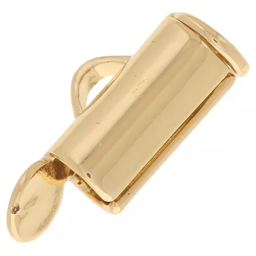 8mm Slide End Tube for bead-weaving - Gold Tone x10