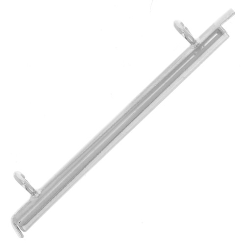 35mm Miyuki seed bead & Delica slide end tube - Silver Tone x1