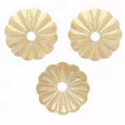 7.5mm Striated bead caps - Gold Plated x20