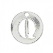 Q letter Sterling silver charm 8.5mm x1|raw }}