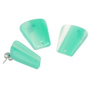 21x18mm Acetate Trapeze EarStuds - Marbled Turquoise Green x2