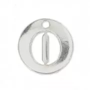 O letter Sterling silver charm 8.5mm x1