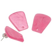 21x18mm Acrylic Trapeze EarStuds - Pink Pearl x2