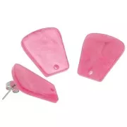 21x18mm Acrylic Trapeze EarStuds - Pink Pearl x2