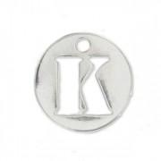 K letter Sterling silver charm 8.5mm x1