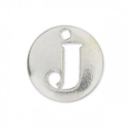 J letter Sterling silver charm 8.5mm x1