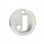 J letter Sterling silver charm 8.5mm x1