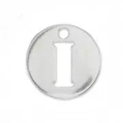 I letter Sterling silver charm 8.5mm x1
